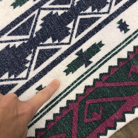 Vintage 90's Aztec Tribal All Over Print Faded Pullover Jeans Wear Medium - Picture 8 of 10